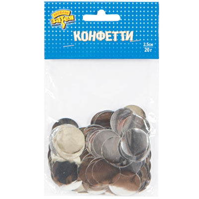 Конфетти Конфетти Круги фольг серебро 2,5см 20гр