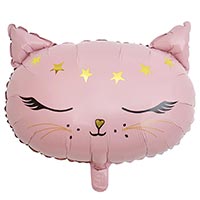Шар фигура Кошка голова розовая