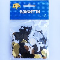 Конфетти Звезды тишью Черные/Золото 10гр
