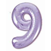 Шар цифра "9", 101см Пастель Lavender