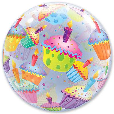 Шар Bubble 22" Кексы разноцветные, 56 см