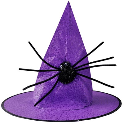 Головные уборы Шляпа Ведьмы Паук, фиолетовая, 38см