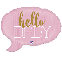 Шар ФИГУРА HELLO BABY Спич бабл розовая