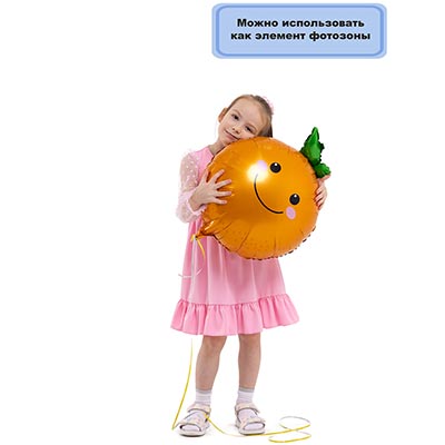 Шар фигура Апельсин с листиком