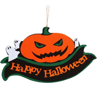 Баннер Happy Halloween Тыква злая, фетр