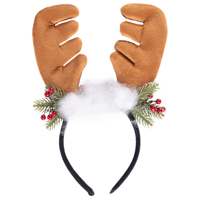 Ободок Рога Оленя плюш и веточки