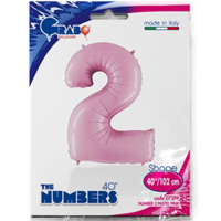 Шар цифра "2", 101см Пастель Pink