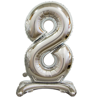Шар цифра "8", 76см Silver под воздух