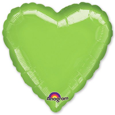 Шарики из фольги Шарик 45см сердце металлик Lime Green