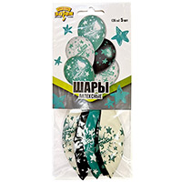 Шарики ДР Звезды бирюза 36см, 5шт