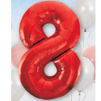 Шар цифра "8", 101см Red