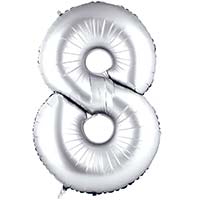 Шар цифра "8", 66см Silver
