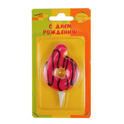 Свеча -цифра 6 Пончик 6 см