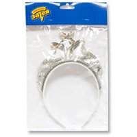 Тиара с пайетками серебряная