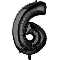 Шар цифра "6", 66см Black