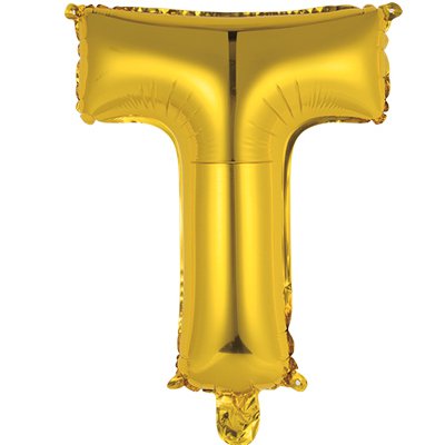 Шарики из фольги Шар Мини буква "Т", 36см Gold