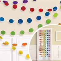 Гирлянда Круги радуга блеск 2,1м 6шт