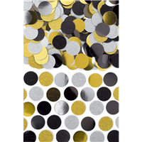 Конфетти Круги сереб/черн/зол блеск 63гр