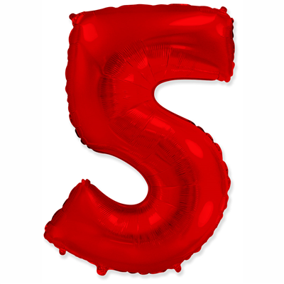 Шарики из фольги Шарик цифра "5", 40" Red