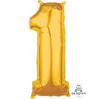Шар фигура цифра "1", 66см Gold