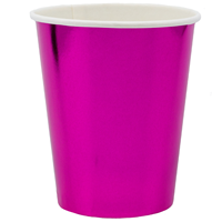 Стаканы блестящие ярко-розовые, 6 штук