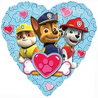 Шар 45см Щенячий патруль сердце голубое