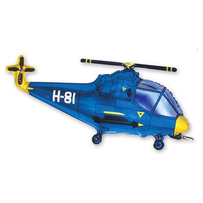 Шарики из фольги Шар фигура Вертолет синий