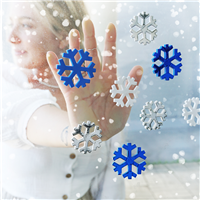 Снежинки белые, голубые, серебро 24шт