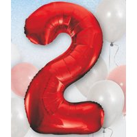 Шар цифра "2", 101см Red