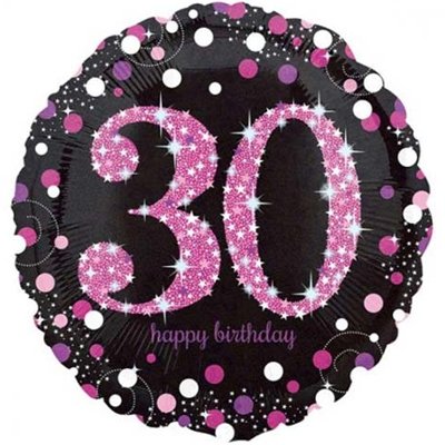 Шарики из фольги Шар 45см HB Sparkling Birthday 30 pink
