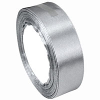 Лента атлас 25ммх23м серебряная