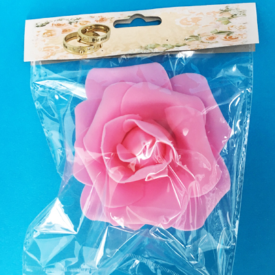 Декор Роза розовая 12см 1шт