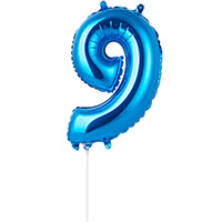 Шар цифра "9", 40см Blue под воздух