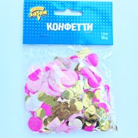 Конфетти Круги тишью, фольга Розов/Золот