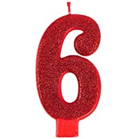 Свеча цифра "6" Гигант Глиттер, 13 см