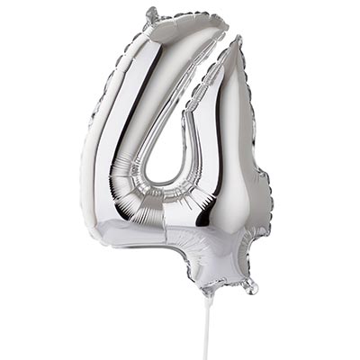 Шарики из фольги Шар цифра "4", 40см Silver под воздух