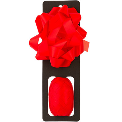 Бант Звезда+Лента сатин красный