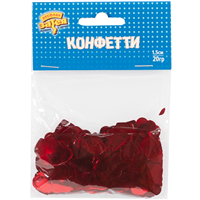 Конфетти Сердца фольг красные 1,5см20гр
