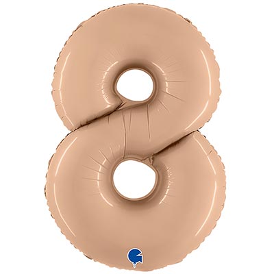 Шар цифра "8" 101см, Нюдовый Сатин