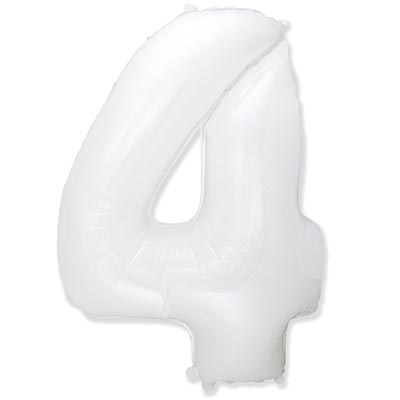 Шарики из фольги Шарик цифра "4", 40" White