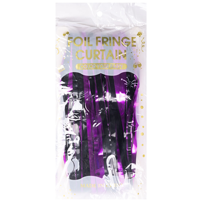 Занавес фольгир черный/фиолетовый 1х2м/G