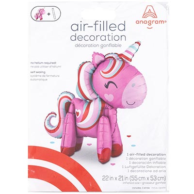 Шар ходячий Единорог розовый с сердцами