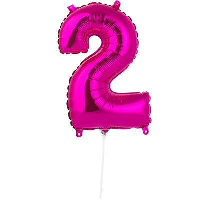 Шарики из фольги Шар цифра "2" 40см Fuchsia под воздух