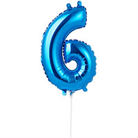 Шар цифра "6", 40см Blue под воздух