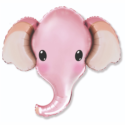 Шарики из фольги Шар фигура Голова Слона розовая