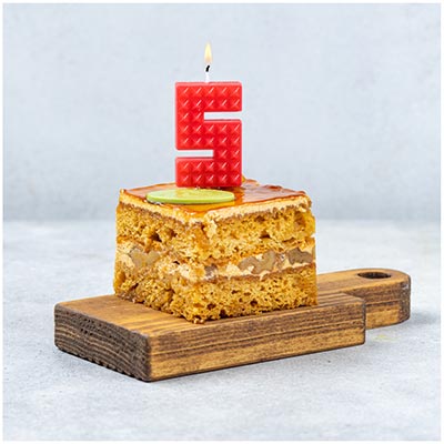 Свеча-цифра 5 Конструктор, 4,5см