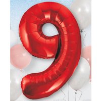 Шар цифра "9", 101см Red