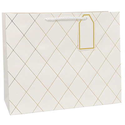 Пакет бум подар Ромбы с тис микс 32х26см