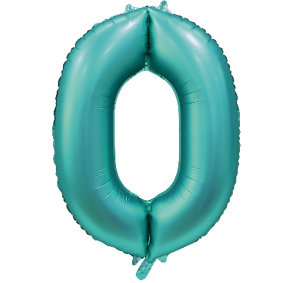 Шар цифра "0", 101см Сатин Teal