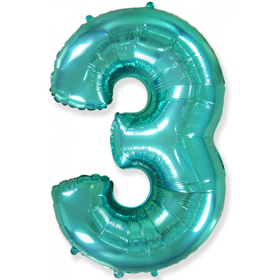 Шарик цифра "3", 101см Tiffany